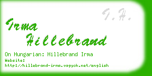 irma hillebrand business card